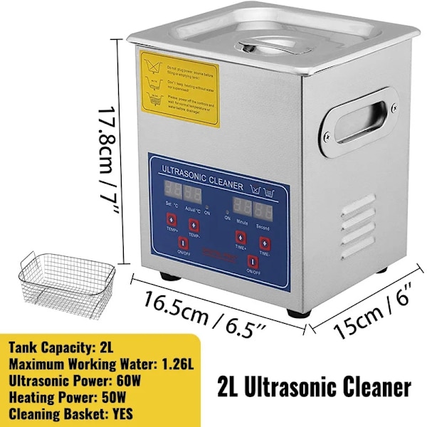 40KHz Ultralydsrenser - Digitalt Kontrolpanel, SUS304 Materiale, Lave Priser 2L