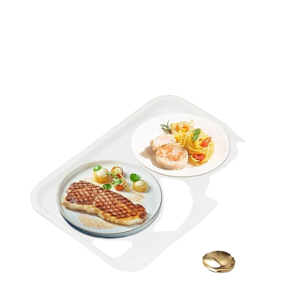 Serveringsbakke, Robust PP-materiale, Skridsikker Design, HVID
