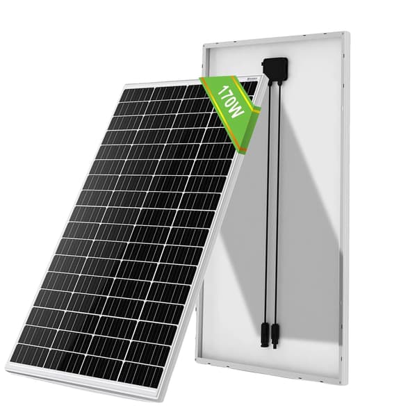 Solpanel, 170 W effektudgang, vandtæt beskyttelse, sort
