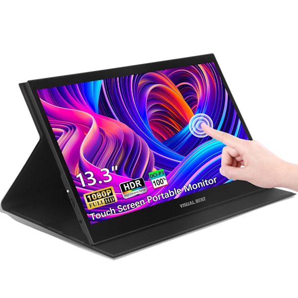Bærbar Touchscreen Monitor, 13,3" FHD IPS, HDR10,Touchskærm Touch Screen Touch Screen