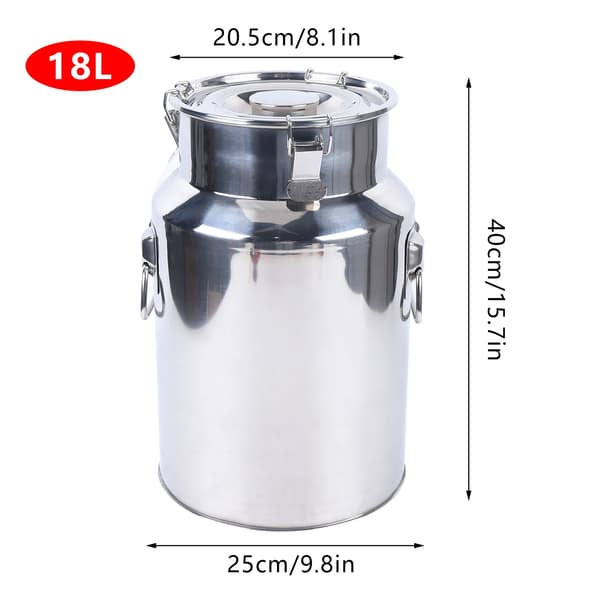 Rostfritt Stål Mjölkkanna, 18L Kapacitet, Läcksäker Design,Silver