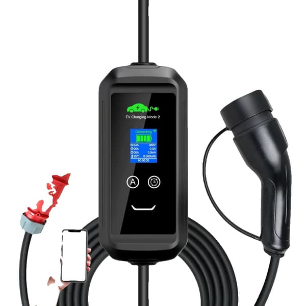 Bärbar elbilsladdare, 32A ström, 22KW effekt, 10M kabel längd, 22KW APP 10M, TYP2