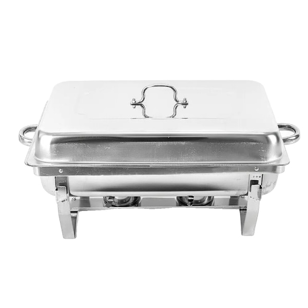 Rustfrit Chafing Dish af rustfrit stål, 7,5L kapacitet, varmebevarende brændere til brændstof,Sølv Silver Silver