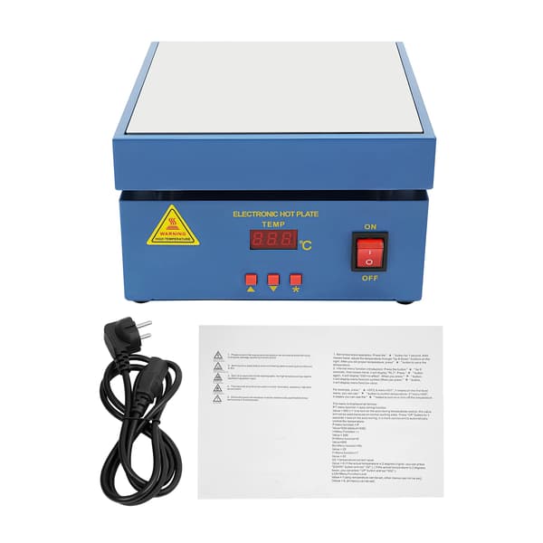 Elektrisk Varmeplade til Reflow Soldering & Forvarmning, 200x200 mm, Mikrocomputer Styret, Blå