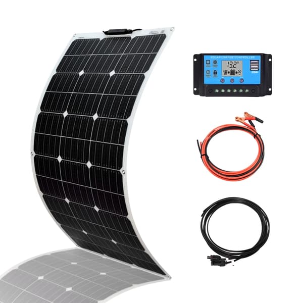 Solpanel, Fleksibelt Design, Høj Effektivitet, 100W Kit