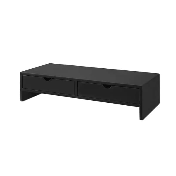 Monitorstand, Pladsbesparende Design, Multifunktionel Opbevaring, sort