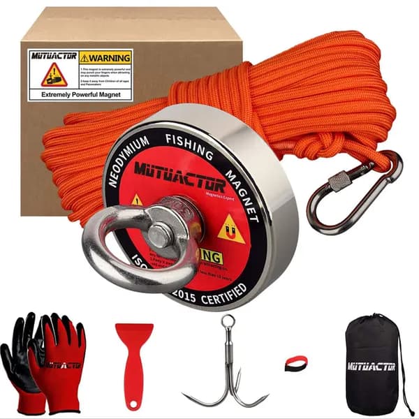 Stærk Retrieval Magnet Kit, Grappling Hook Magneter, 20M, 400LBS Reb Kløft, 400LBS  REP Klør, Vertikal trækstyrke