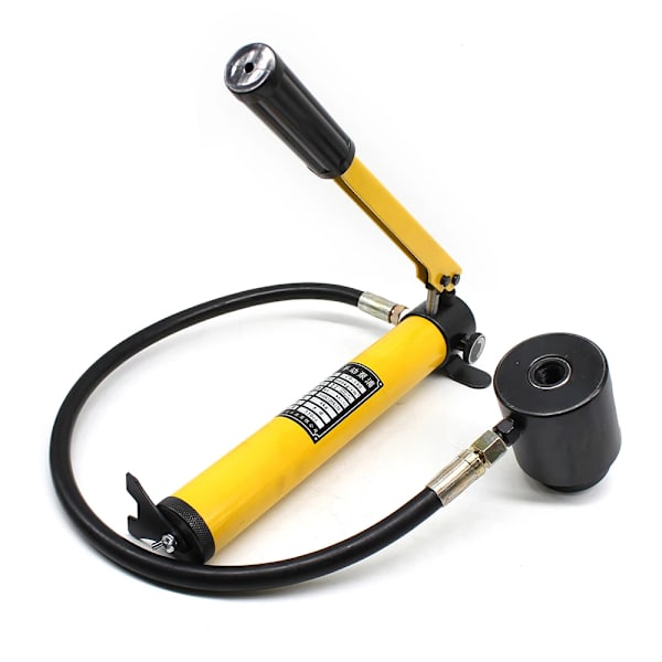 Hydraulisk knockoutstanskit, 15 ton tryck, 10 skärstansar, Gul