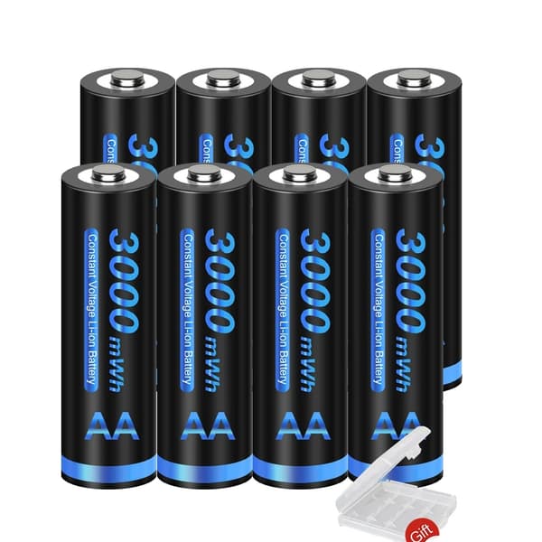 Uppladdningsbart Batteri, 3000mWh Kapacitet, Miljövänlig Design, 8st AA-batteri