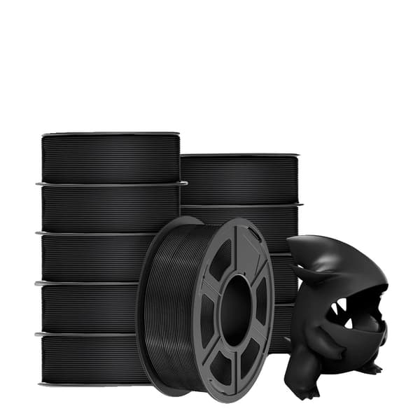 PLA 3D filament, 1,75 mm diameter, 10 stk. sæt, kompatibel med FDM-printere, PLAMT Sort 10stk