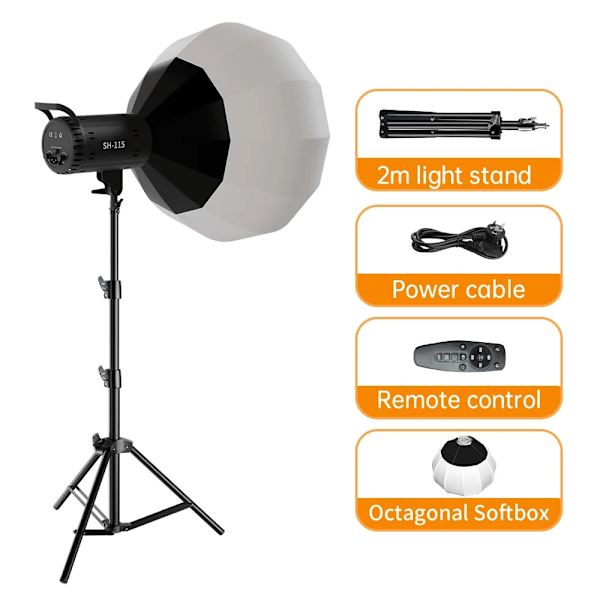 COB Video Light 115W, Dæmpbar 3200-5600K, Høj CRI Professionelt Lys,SH-TYD-175-5SH-TYD-175-5 SH-TYD-175-5 SH-TYD-175-5