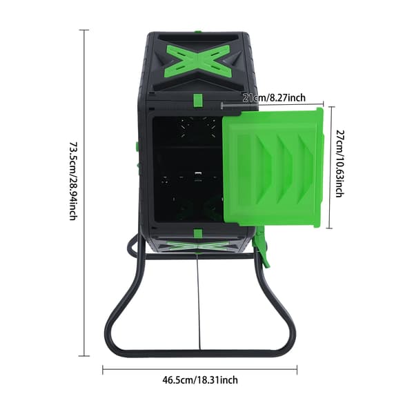 Komposttumlare, 70L kapacitet, hexagonal form, 5,5 kg vikt, PP- och järnmaterial, användarvänlig design