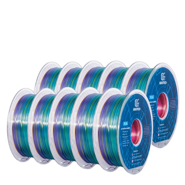 3D Silke PLA Filament, 1,75 mm Diameter, Hållfasthet 50x Starkare, Silk regnbåge