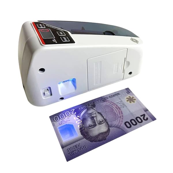 Mønttæller, LED-display, bærbart design, Med UV-lampe, EU