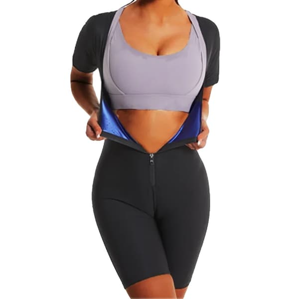 Bodysuit Shapewear, Medium Control, Åndbar Komfort, BlåSort-1, M