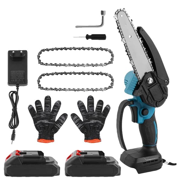 Mini kedjesåg, roterbart skyddshölje, högkapacitetsbatteri, A (2 Batteri), EU