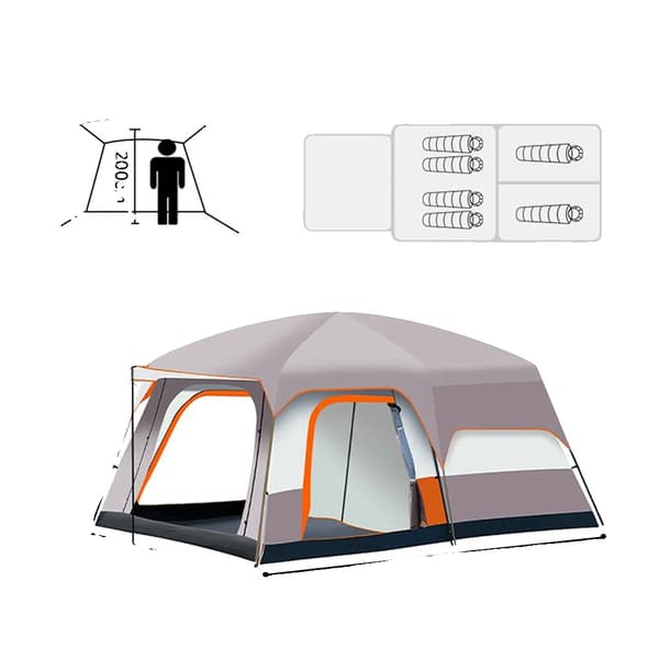 Campingtält, Ett Sovrum & Vardagsrum, Vattentålig, Beige L
