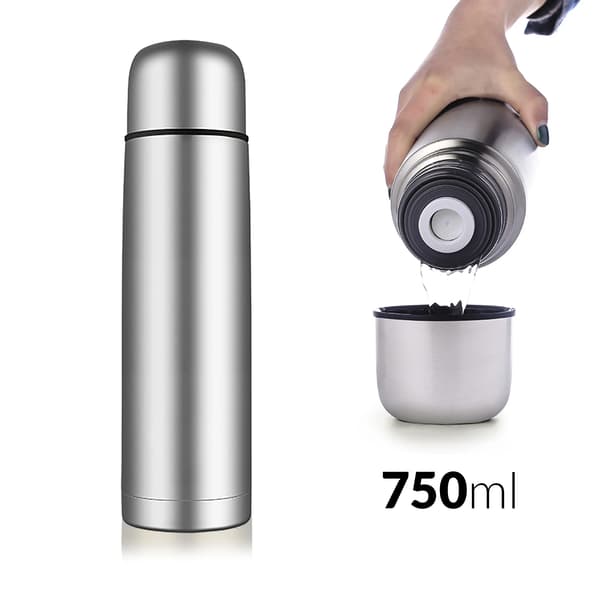 Rustfrit Stål Termokande, 0,75 L Kapacitet, Skruelåg, Moderne Stil, 0.75 liter, 4 termokander ++ billig
