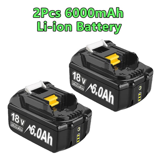 BL1830 Vaihtobatteri, 6000mAh Kapasiteetti, 18V Jännite, 2Pack 6000Ah