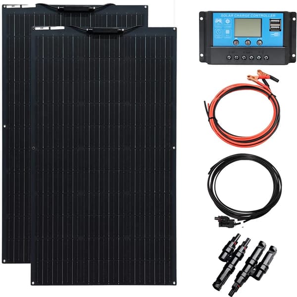 Solpanel Kit, Fleksibelt Design, Intelligent Opladningsteknologi, 200W solarkit