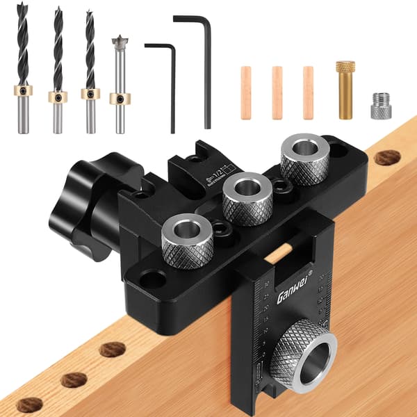 Lommehul Jig, Justerbar Dybde, Flere Dowel Størrelser, sort