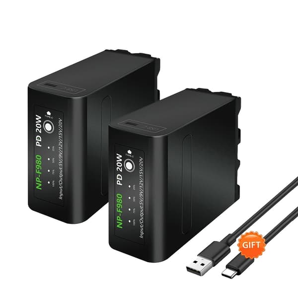Batteri, 10800mAh kapacitet, USB-uppladdningsbart, 2Pcs