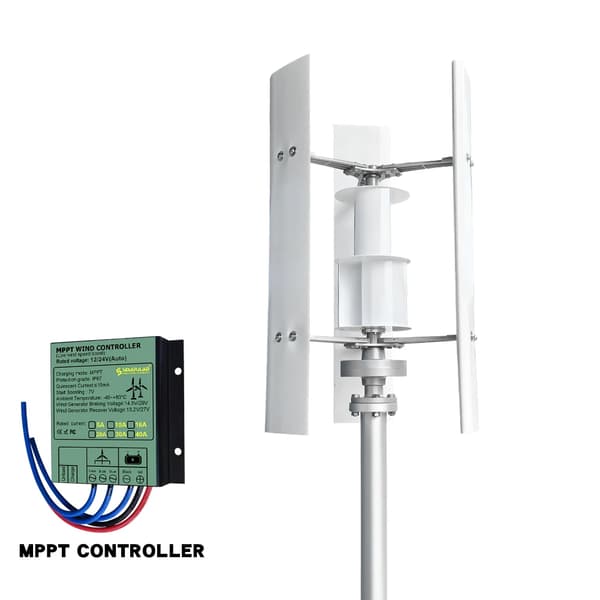Vindmøllegenerator, Høj Effektivitet, Holdbart Design, MPPT Hybrid Controller, Gratis MPPT-controller, 3000W, 24V