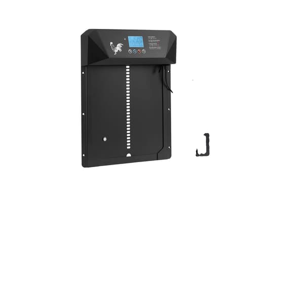 Automatisk hönshusdörr, ljussensor, timerfunktion, Svart