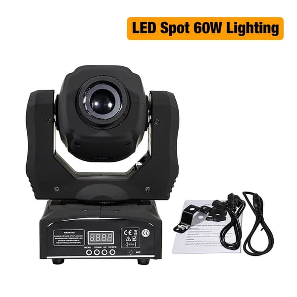 LED Scene Lys, 60W Effekt, 7 Farver + Hvid, 60W sort krop, EU