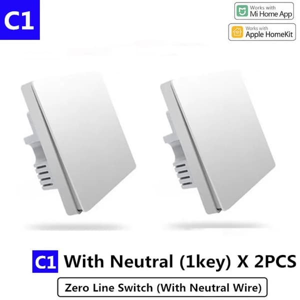 Smart Switch, Zigbee-teknik, Fjärrkontroll, Med Neutra 1X2