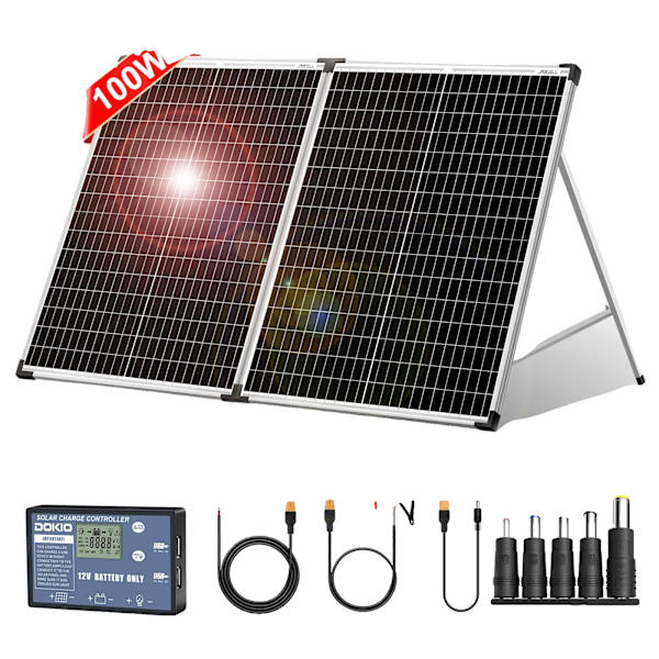 Solpanel, Hög Effektivitet, Fällbar Design, 100W