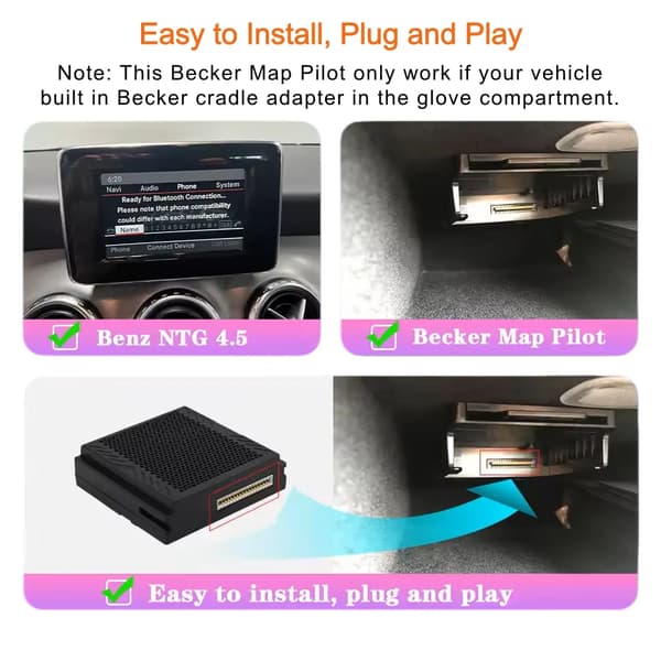 Langaton CarPlay-adapteri, Bluetooth-yhteys, monilaitetuki, NTG 4.5