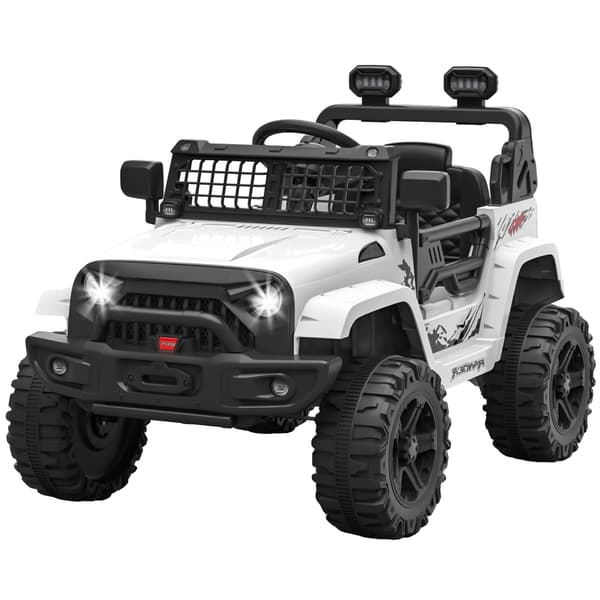 Elbil, Fjärrkontroll, LED-lampor, vit