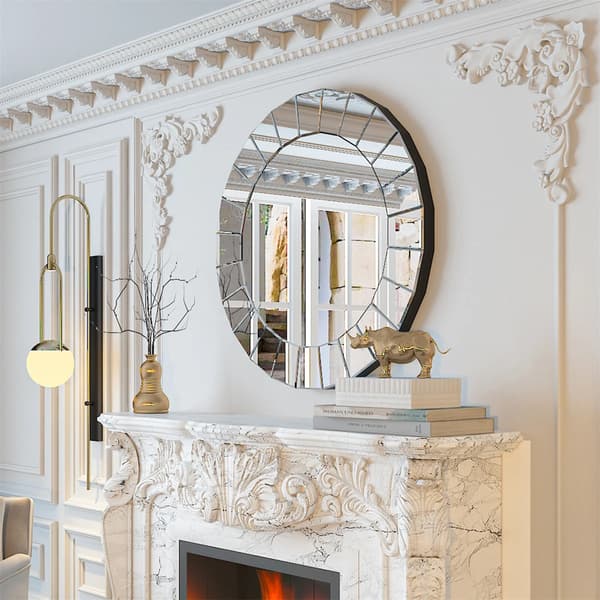 Dekorativ Spegel, Elegant Silverfinish, Mångsidig Rund Form, Silver