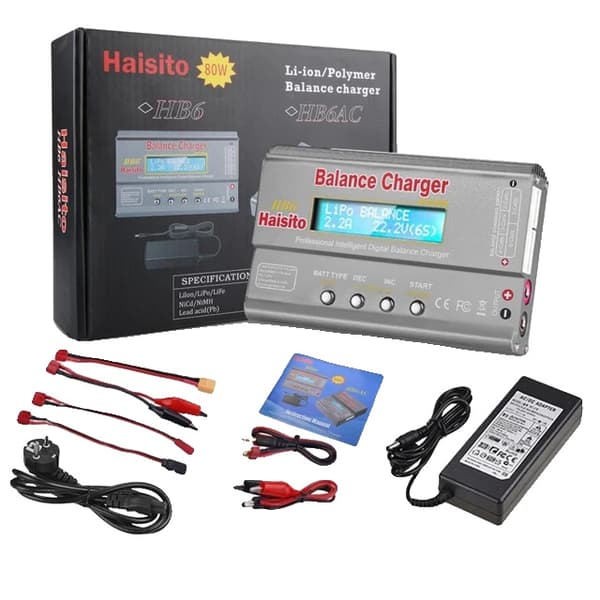 Batteriladdare, LCD-skärm, Intelligent laddningskapacitet, Grå med adapter, EU-PLUG