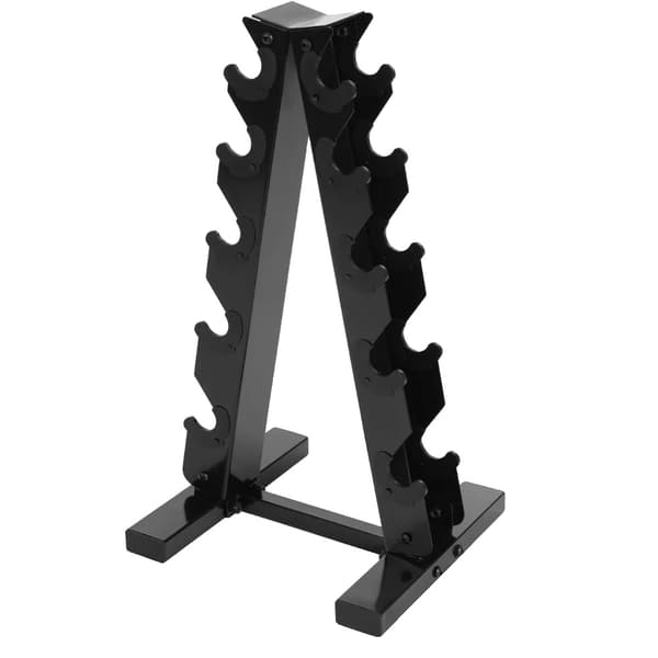 Hantelställ, A-ramdesign, 5-lagers förvaring, stöder 100 kg, svart