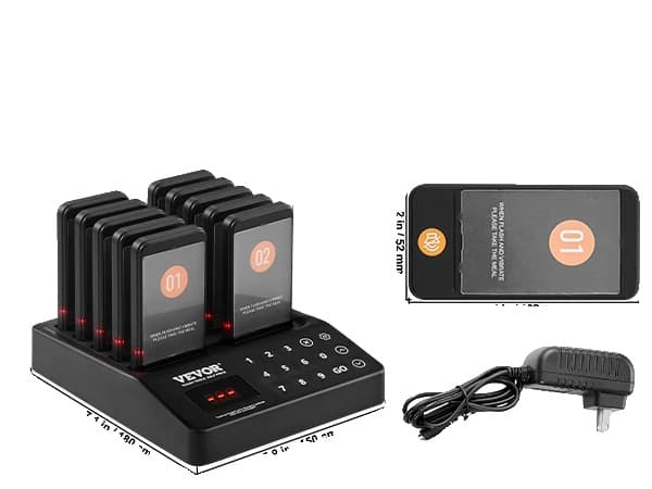 Restaurang Pager System, Lång Batteritid, Bred Räckvidd, 10st