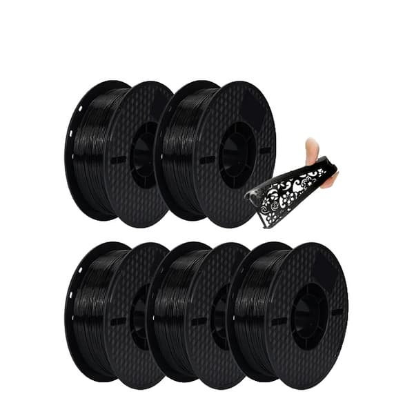 TPU Filament, 1,75 mm Diameter, Høj Elasticitet, 5KG TPU Sort