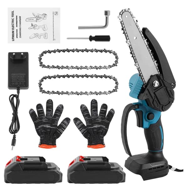 Mini kedjesåg, roterbart skyddshölje, högkapacitetsbatteri, A (2 Batteri), EU