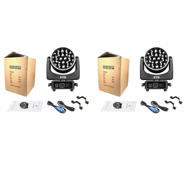 LED Moving Head Lys, RGBW Effekter, DMX Kontrol, 2stk, EU stik