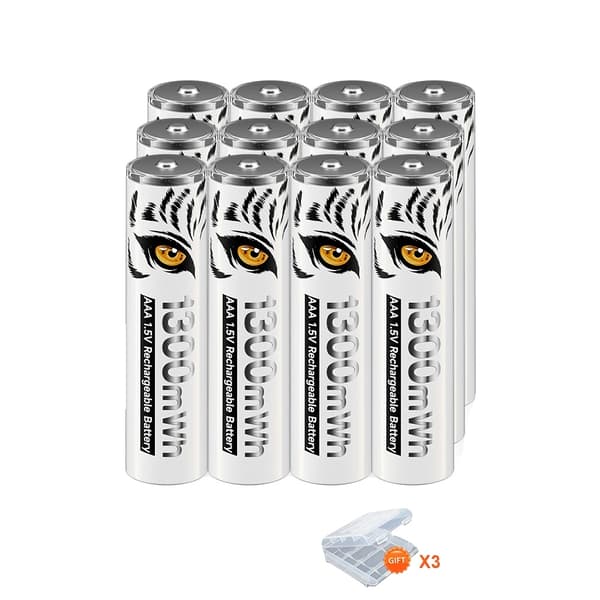 AAA Uppladdningsbart Batteri, Litiumjon, Miljövänlig Design, 12 AAA