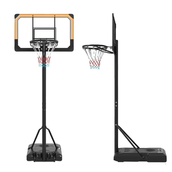Basketballkurv, Justerbar Højde, Bærbart Design, Sort