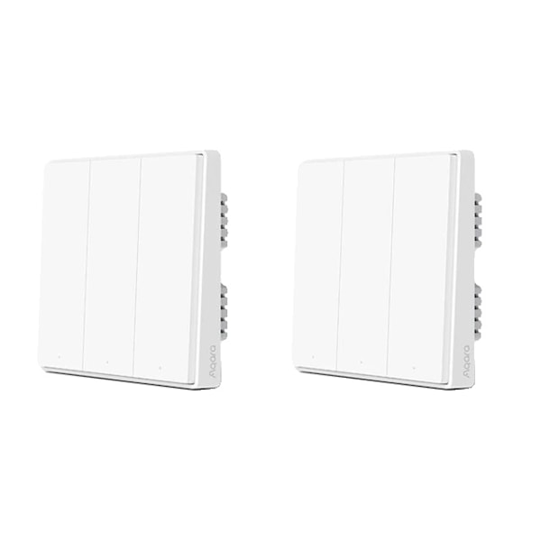 Smart ZigBee Väggströmbrytare, Trådlös Kontroll, Energisnål (Ingen Neutral, 2 st),D1 Ingen Neutral 3KX2 D1 No Neutral 3KX2 D1 No Neutral 3KX2