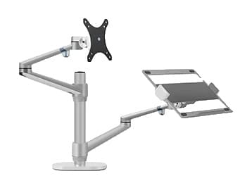 Skrivebordscomputerstand, fuld bevægelsesjustering, 10" til 32" kompatibilitet, OL-3L SILVER