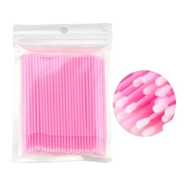 Øjenvippe Rensebørste, Bløde Mikrofiber Børster, Alsidig Brug, 1000PCS Pink, Uldfiber