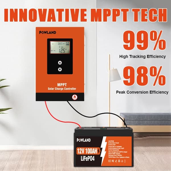 Solcellelader, 60A Maksimal Strøm, Nem Installation, MPPT 60A