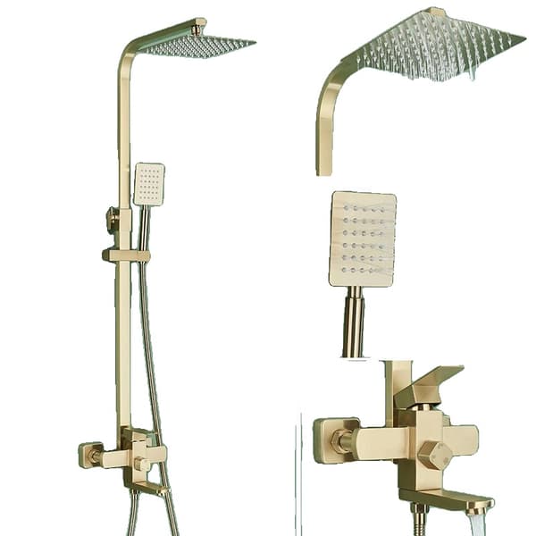Duschkran, Modern Stil, Enhandsgrepp, Matte Guld 8-I