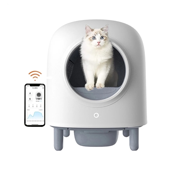 Automatisk Kattebakke, WIFI Fjernbetjening, Dobbelt Lugtrensning,Smart Kattebakke Smart Cat Litter Box Smart Cat Litter Box