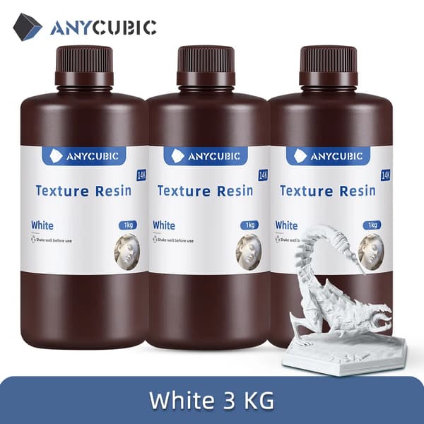 ANYCUBIC Texturharpiks, Matt Finish, Hög Precision,Vit 3 kg
