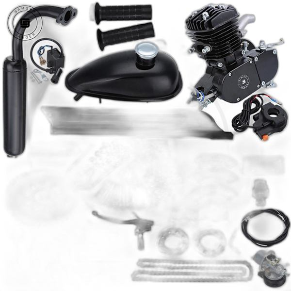 50/80cc 2-takts bensinmotor kit för gör-det-själv elcykel - komplett set, motor för mountainbike 80CC Black